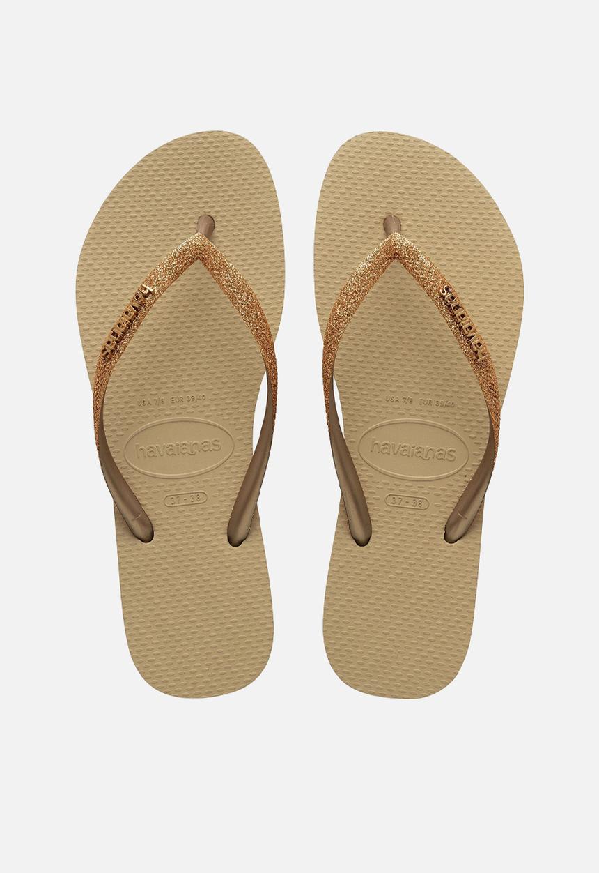 Havaianas - Slim Glitter III -  Sand / golden light metallic