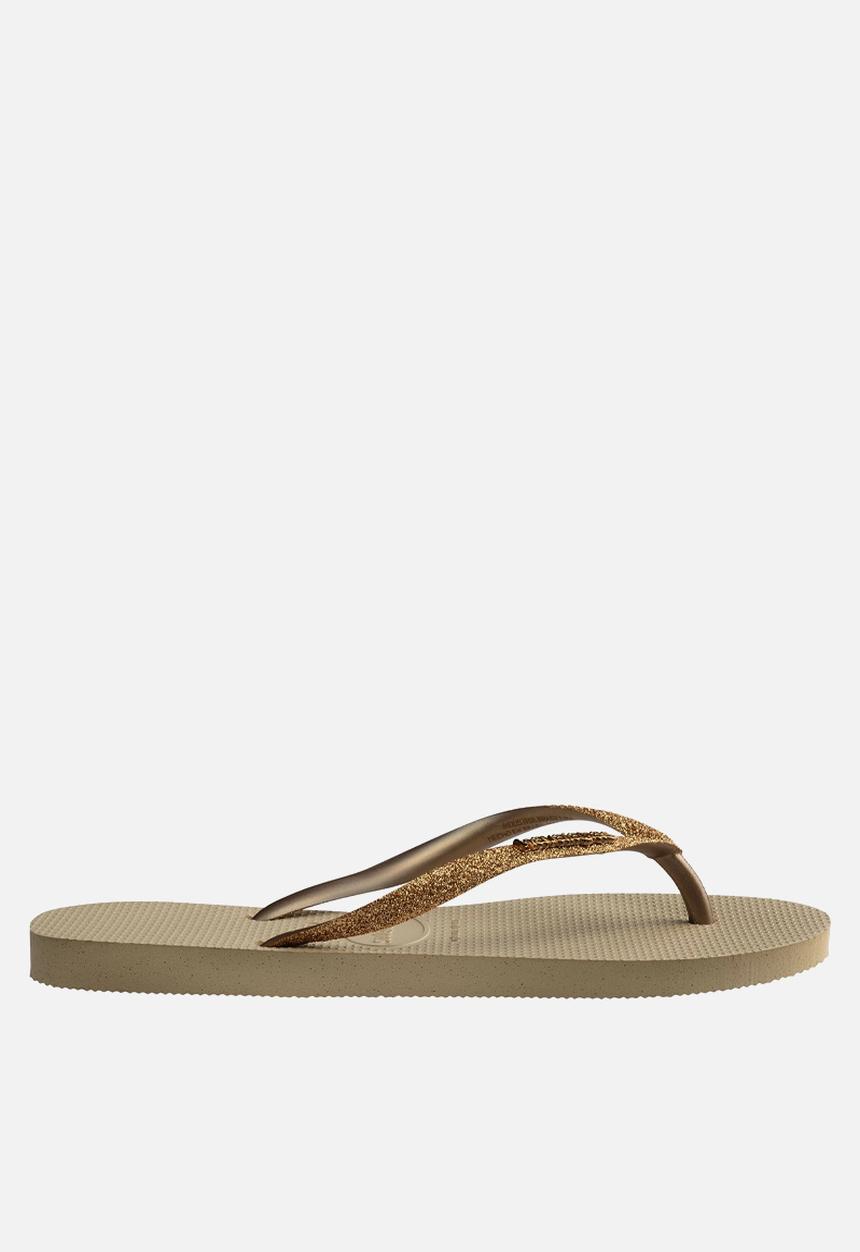Havaianas - Slim Glitter III -  Sand / golden light metallic