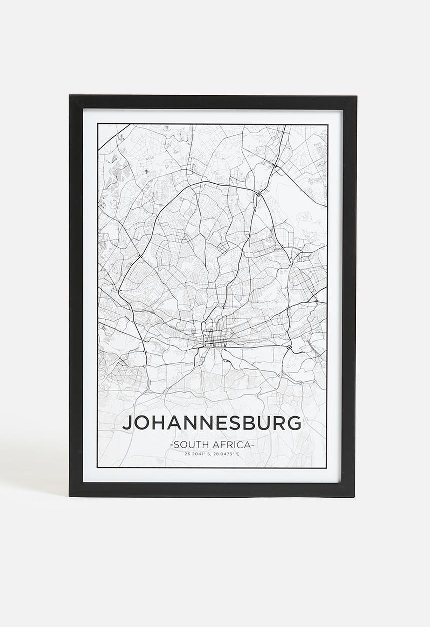 MJ Design Studio - Johannesburg City Map Wall Art