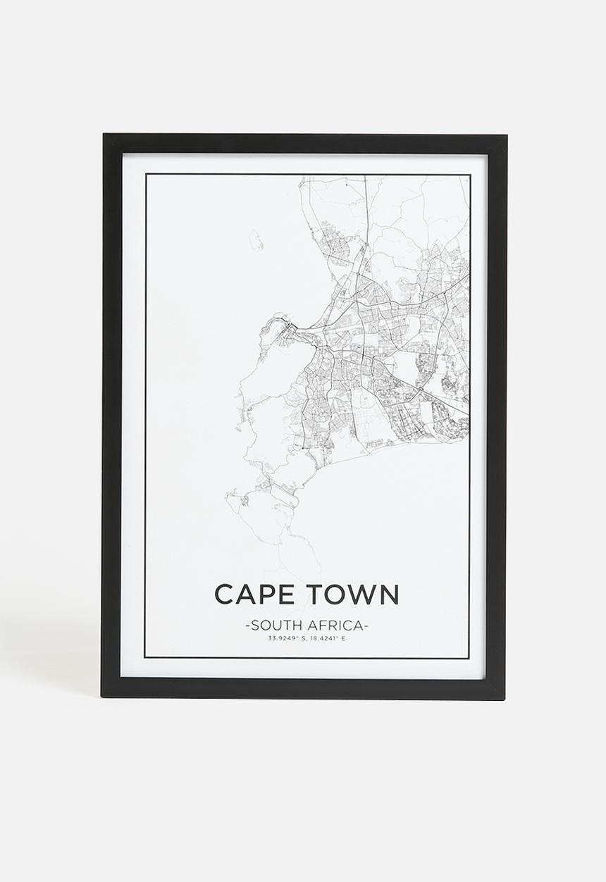 MJ Design Studio - Cape Town City Map Wall Art