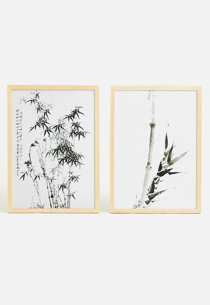 MJ Design Studio - Ink Wash Bamboo Set of 2 Wall Art