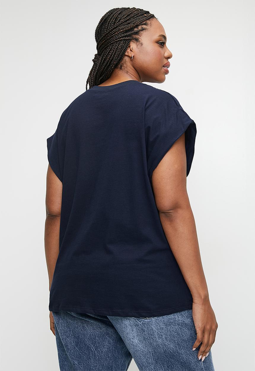 edit -  V-Neck Tee Plus - Navy