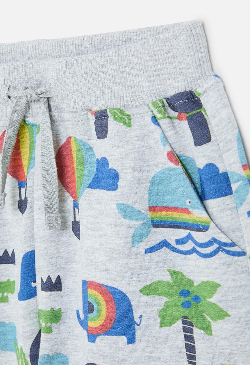 Pop Candy - Printed drawstring shorts - grey