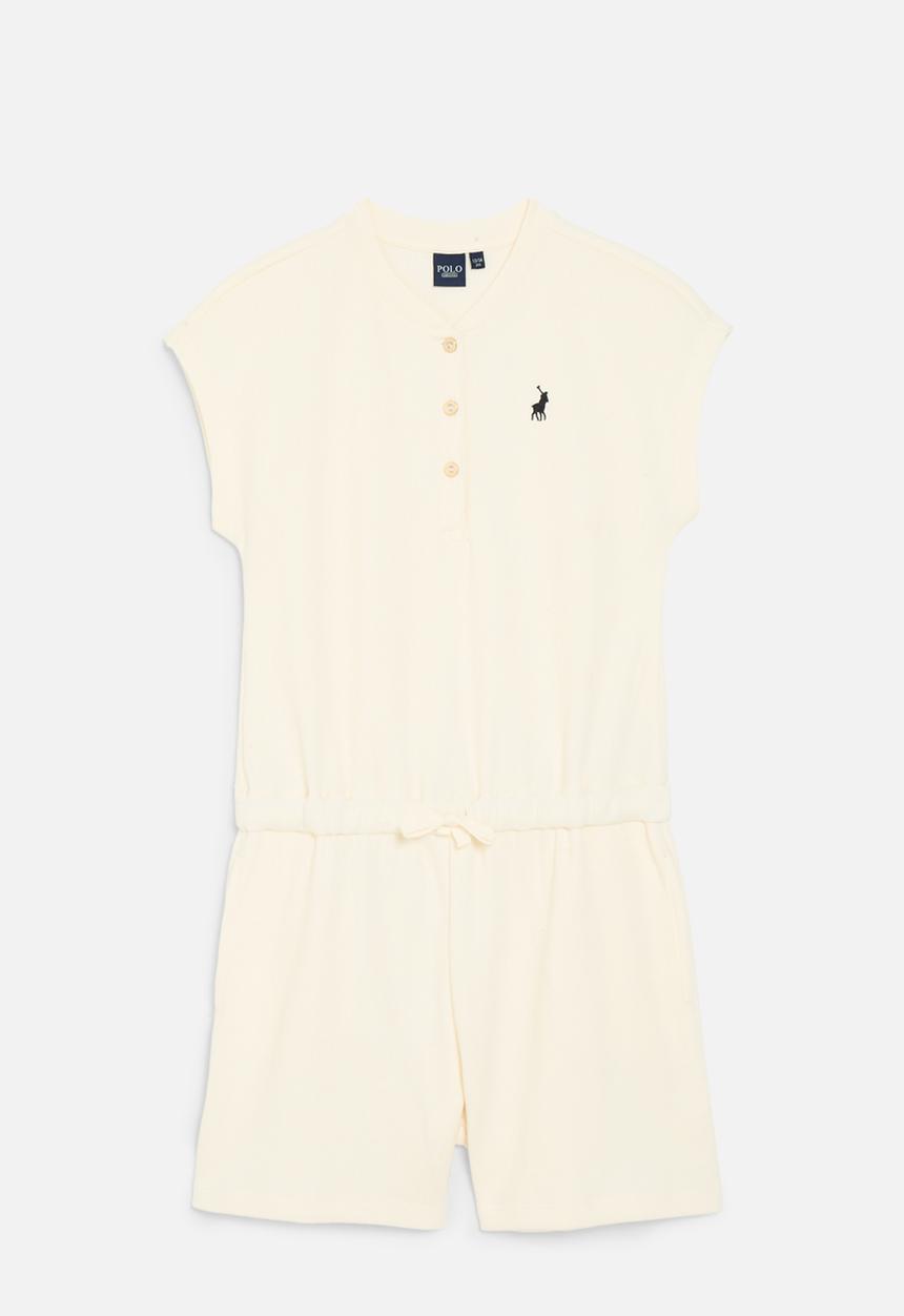 POLO - Girls gina textured ss jumpsuit - off white