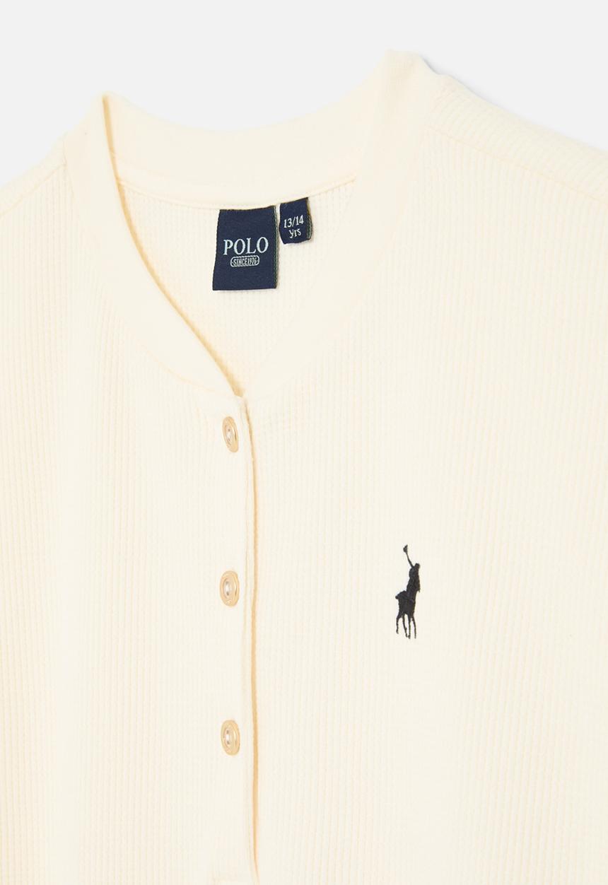 POLO - Girls gina textured ss jumpsuit - off white