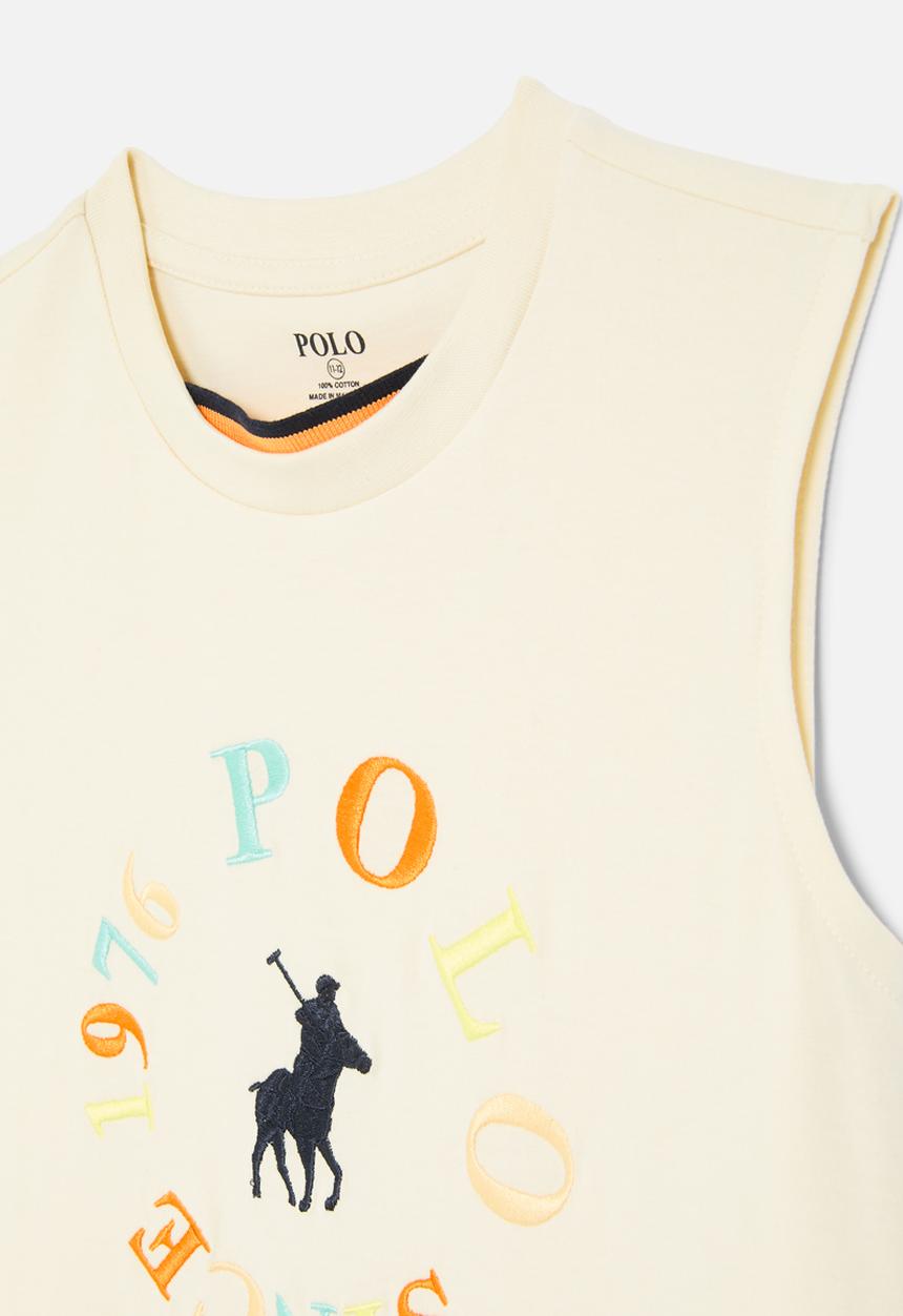 POLO - Girls isla sl dress - stone