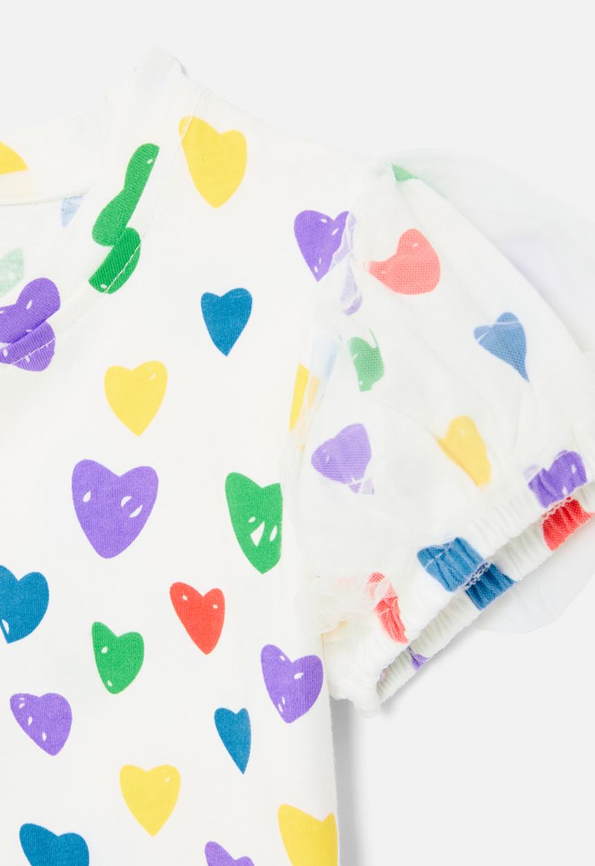 Pop Candy - Heart print tee-white