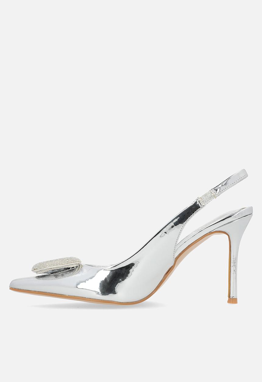 Public Desire - Floss slingback heel - silver metallic