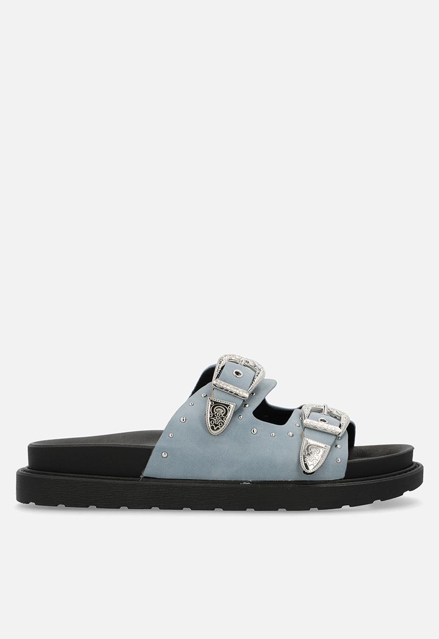 Oxford Street - Double Buckle Slide - Light Blue