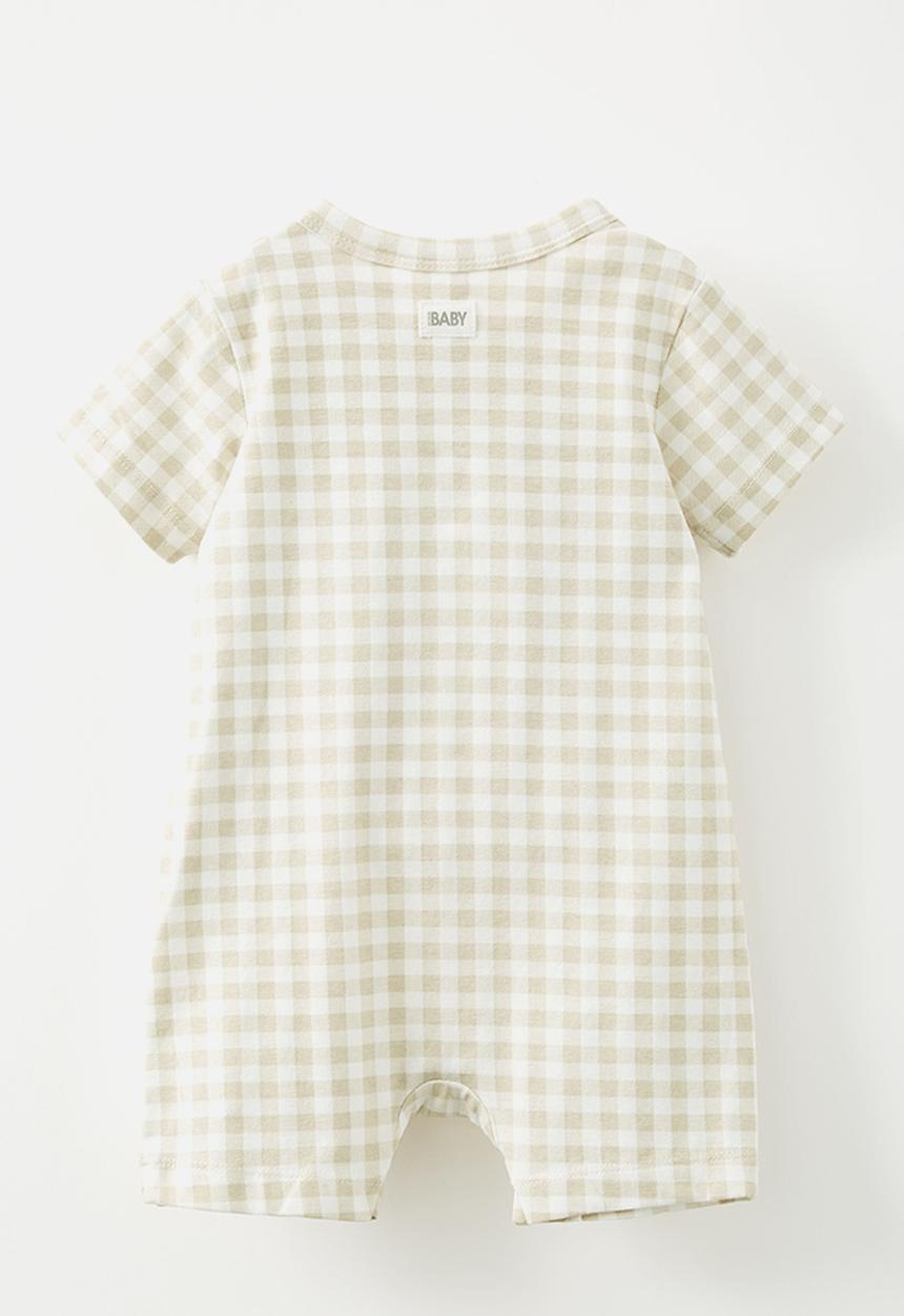 Cotton On - The short sleeve romper - rainy day/gingham bear