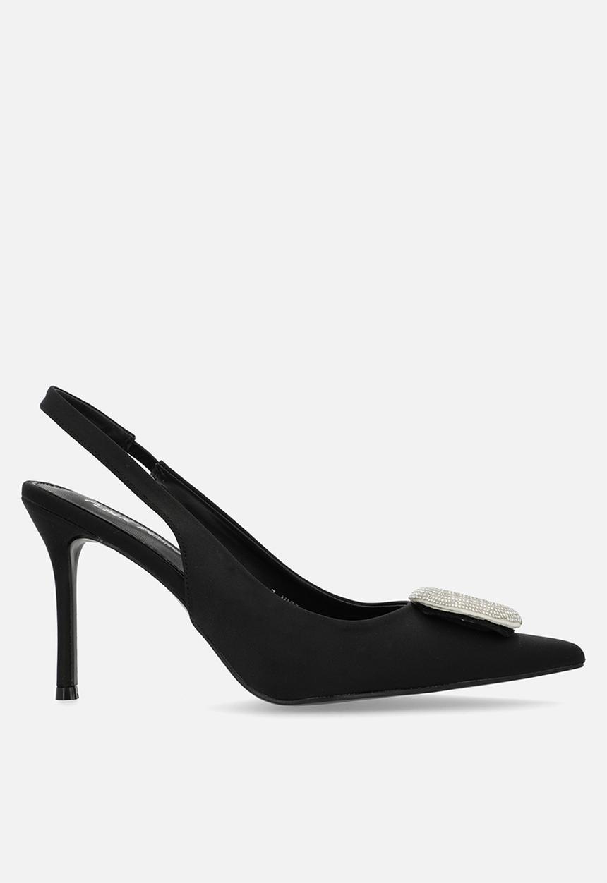 Public Desire - Floss slingback heel - black satin
