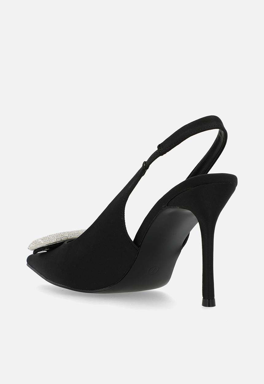 Public Desire - Floss slingback heel - black satin