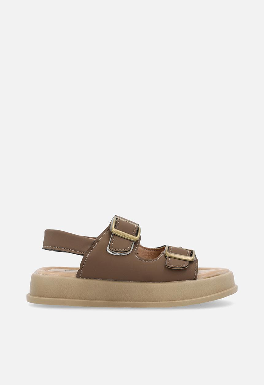 Pop Candy - Platform twin strap sandals-brown