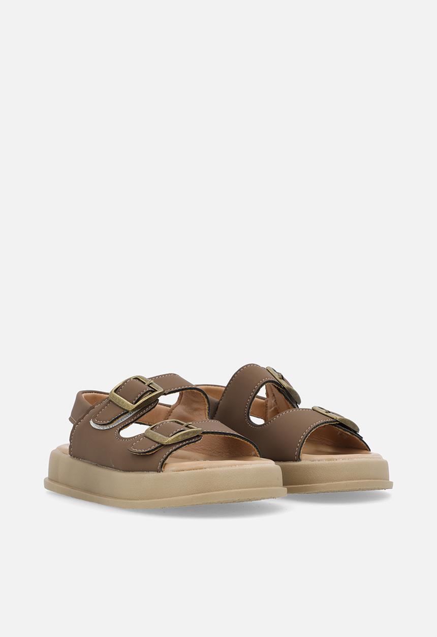 Pop Candy - Platform twin strap sandals-brown