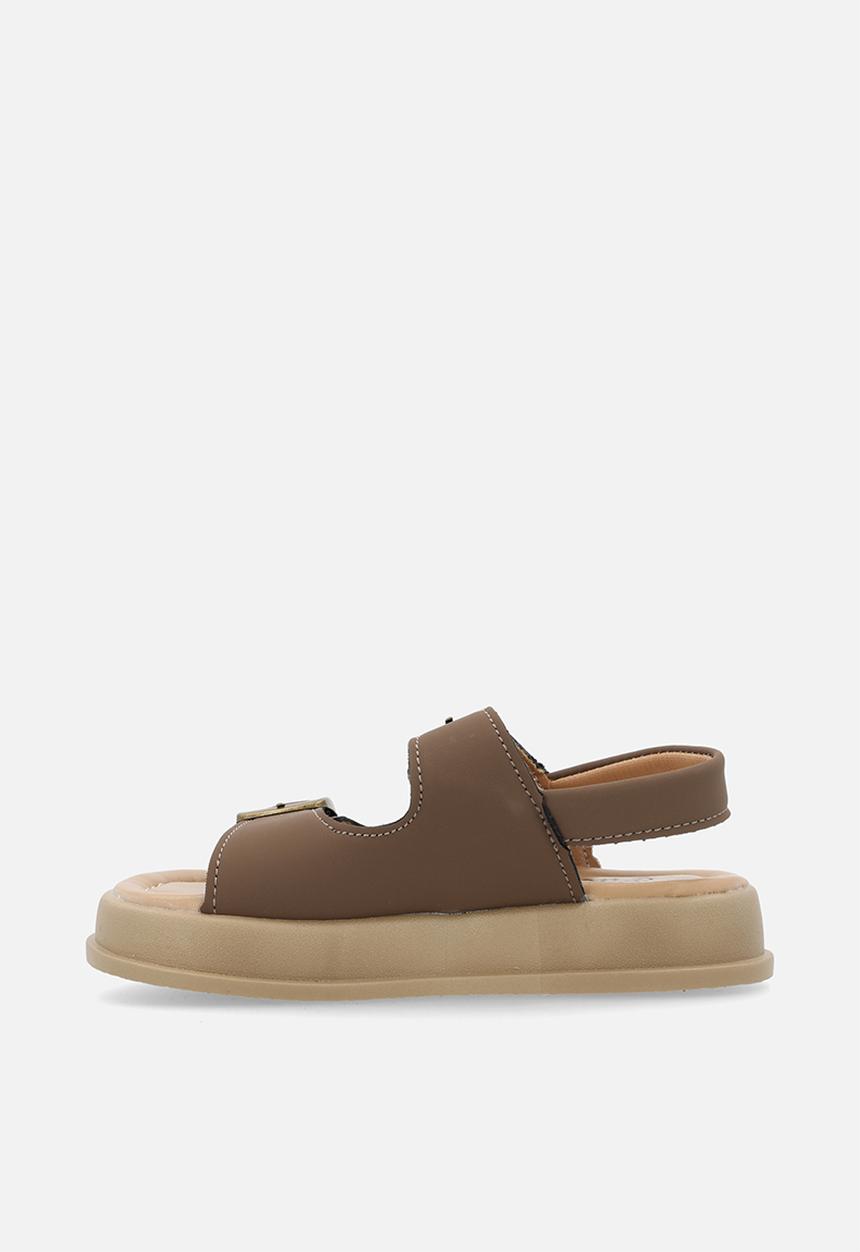 Pop Candy - Platform twin strap sandals-brown