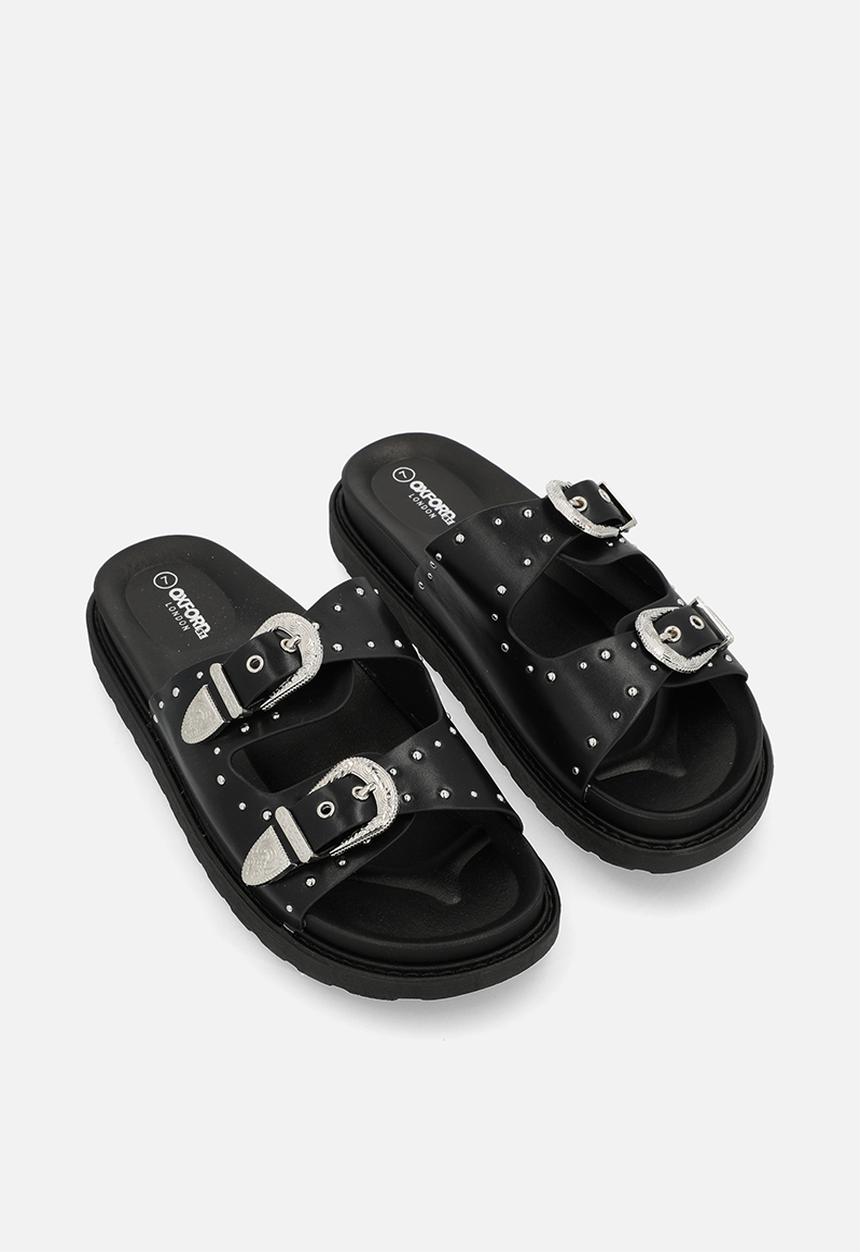 Oxford Street - Double Buckle Slide - Black