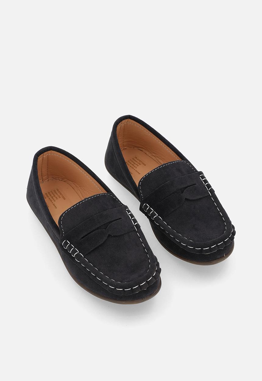 Pop Candy - Faux suede loafer-navy