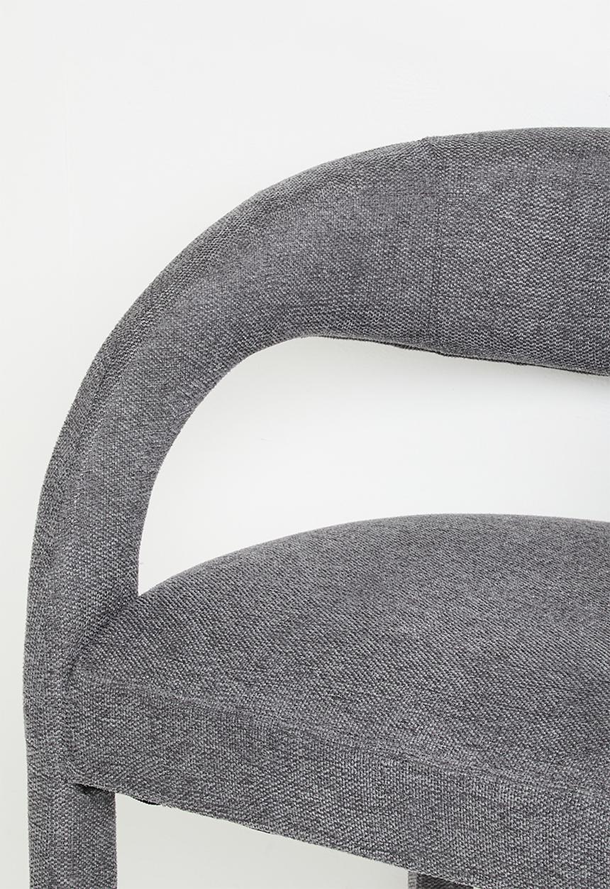 Sixth Floor - Carrie woven fully upholstered counter stool-charcoal