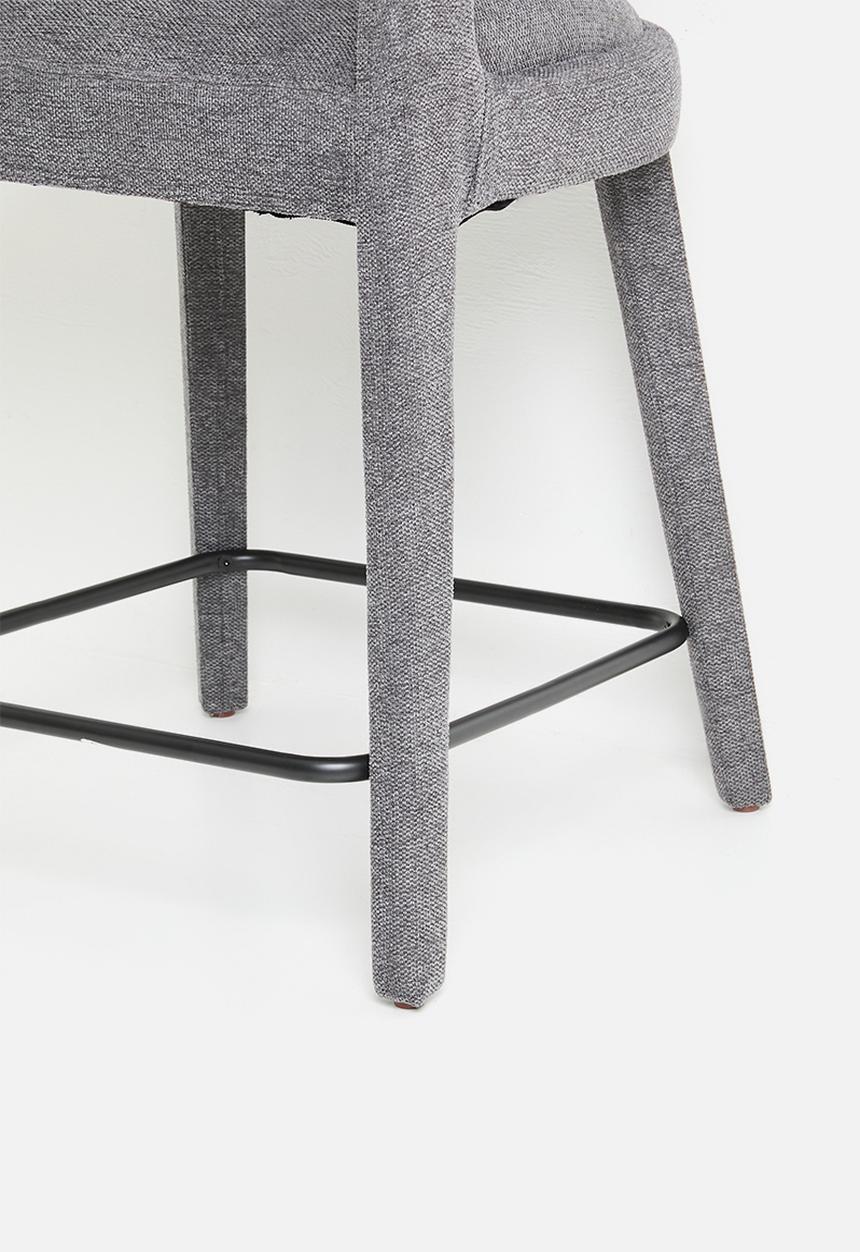 Sixth Floor - Carrie woven fully upholstered counter stool-charcoal