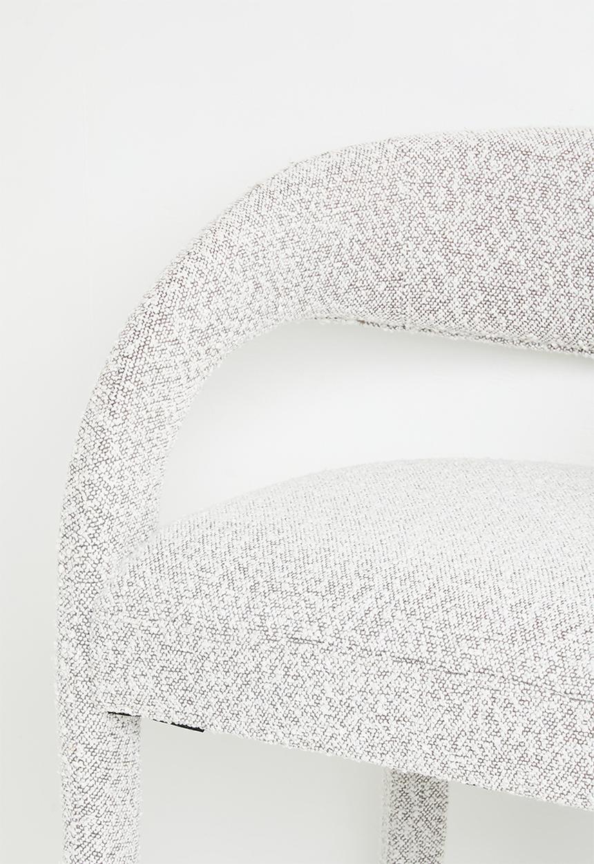 Sixth Floor - Carrie woven fully upholstered bar stool-Dark snow