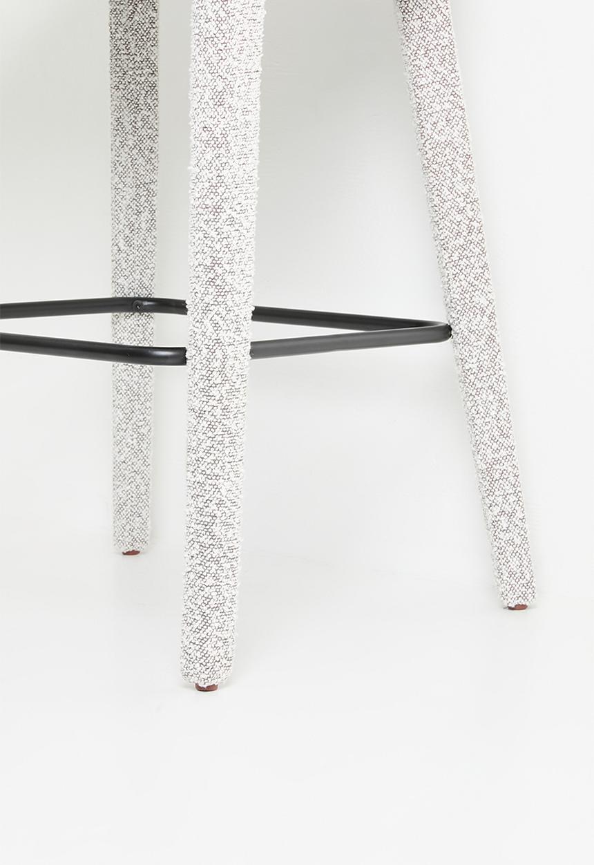 Sixth Floor - Carrie woven fully upholstered bar stool-Dark snow
