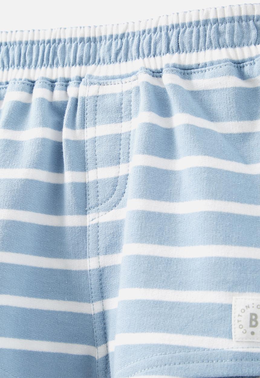 Cotton On - Frankie short - dusty blue/vanilla riley stripe