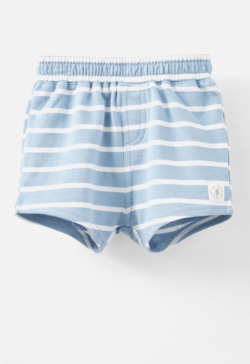 Cotton On - Frankie short - dusty blue/vanilla riley stripe