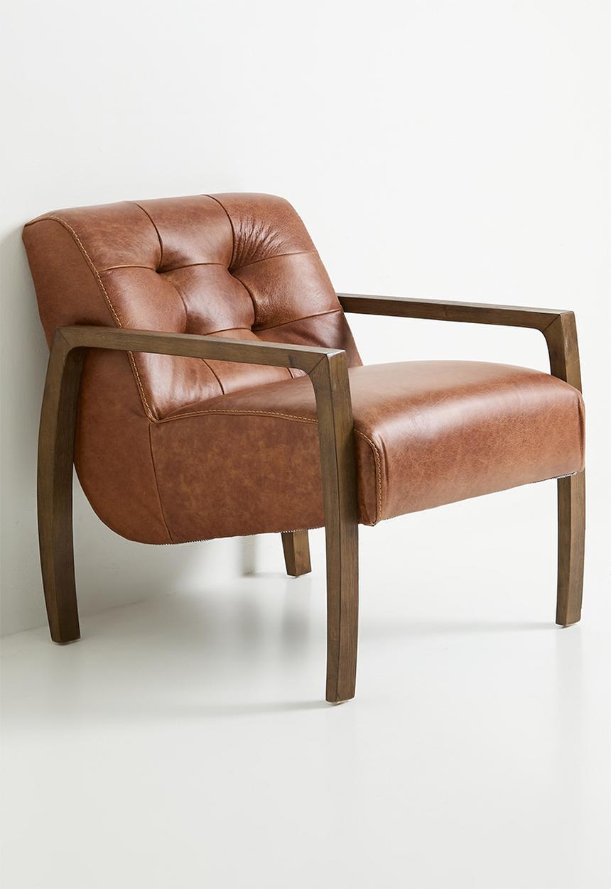 Sixth Floor - Monz deep button genuine leather armchair - Tan