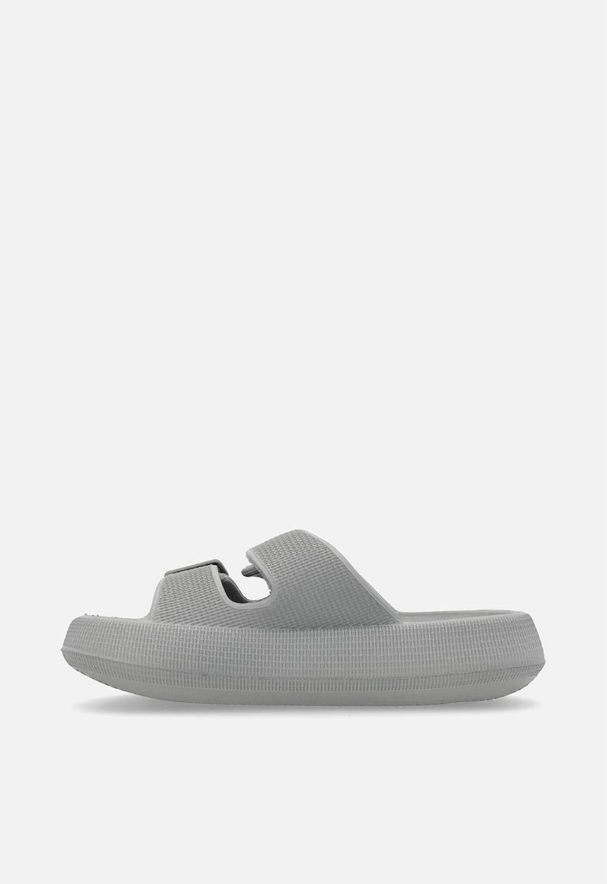 Pop Candy - Twin strap slides-grey