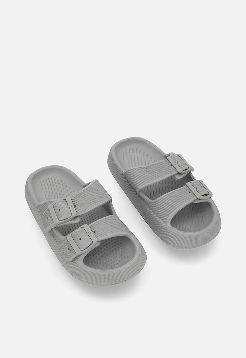 Pop Candy - Twin strap slides-grey
