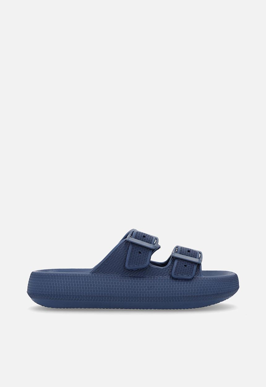 Pop Candy - Twin strap slides-navy blue
