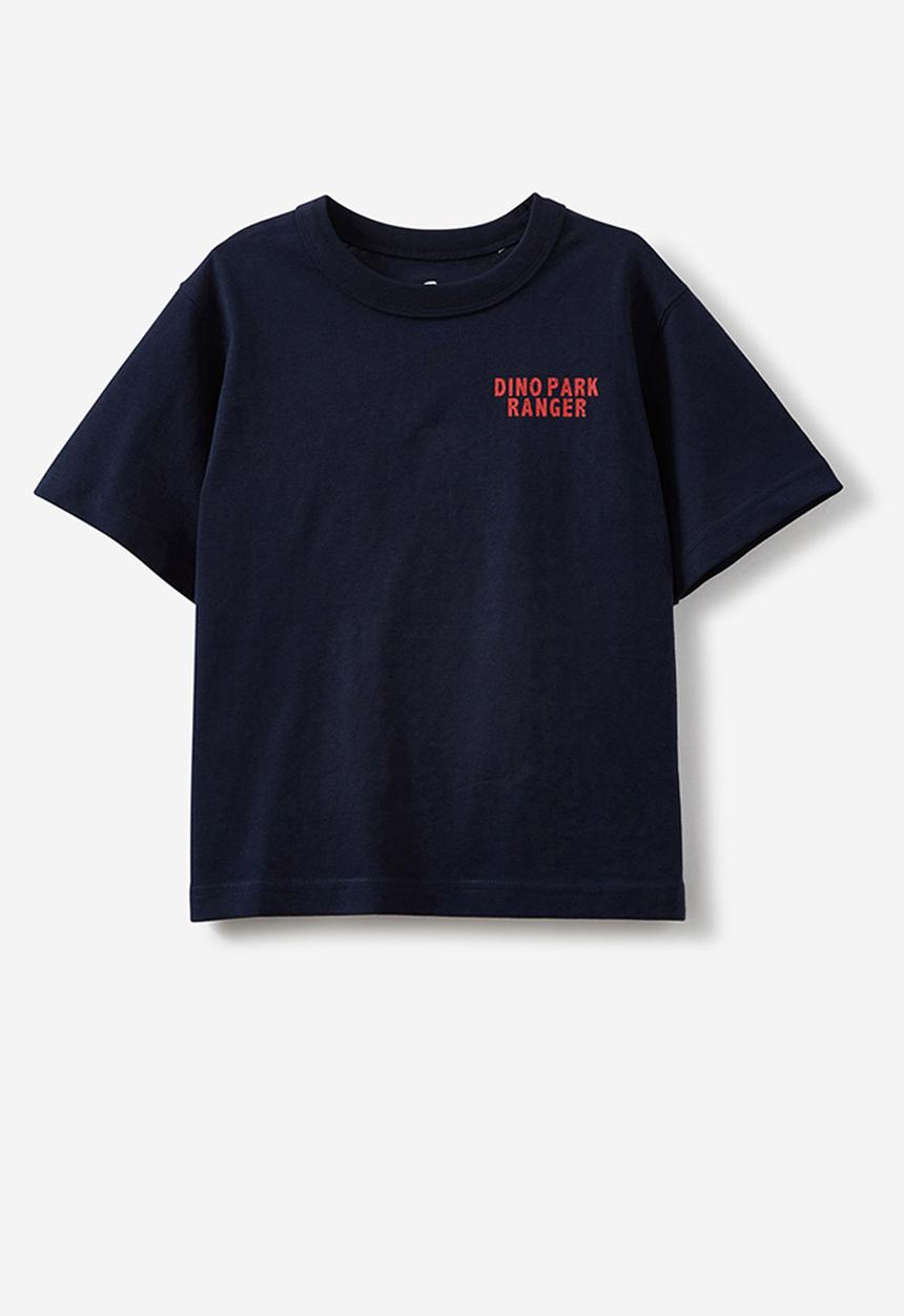Cotton On - Jonny short sleeve print tee - squid ink/dino park ranger