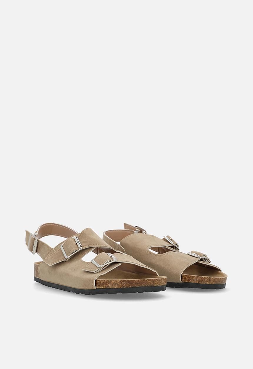 Pop Candy - Twin buckle sandals-beige