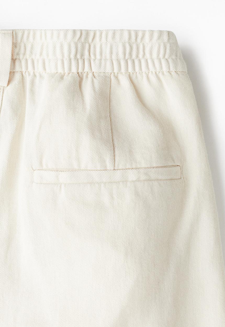 H&M - Relaxed fit linen-blend shorts - white