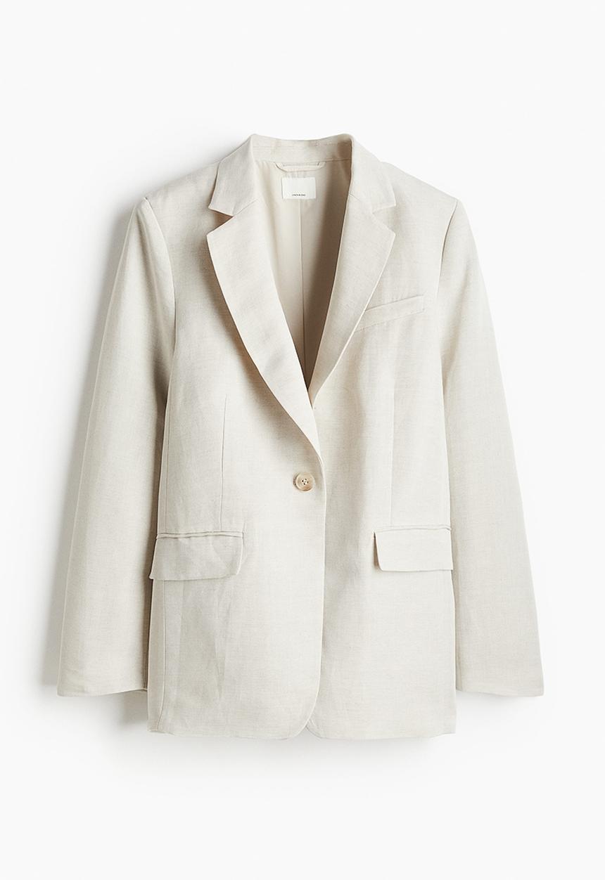 H&M - Linen-blend blazer - light beige