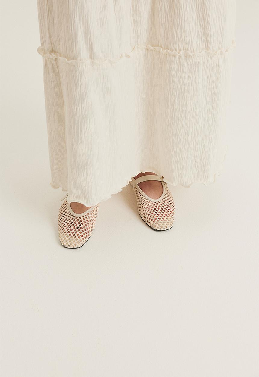 H&M - Frill-trimmed bodycon dress - cream