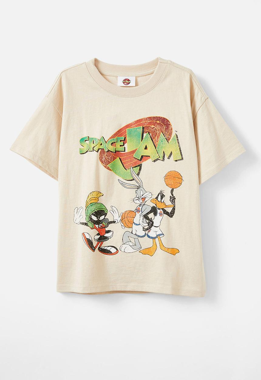 Cotton On - License drop shoulder short sleeve tee - lcn wb rainy day/space jam