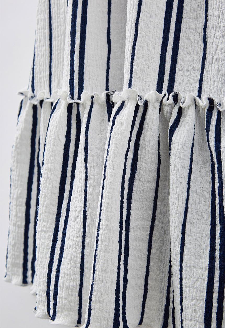 Cotton On - Hallie tiered dress - in the navy/stripe