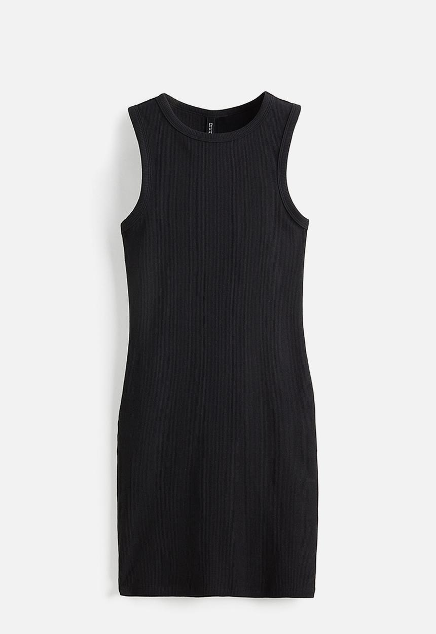H&M - Ribbed bodycon dress - black