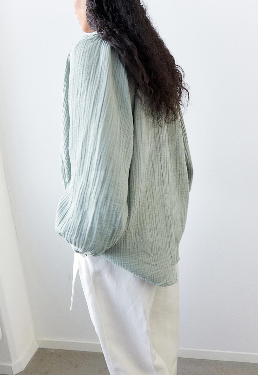 H&M - Double-weave blouse - sage green