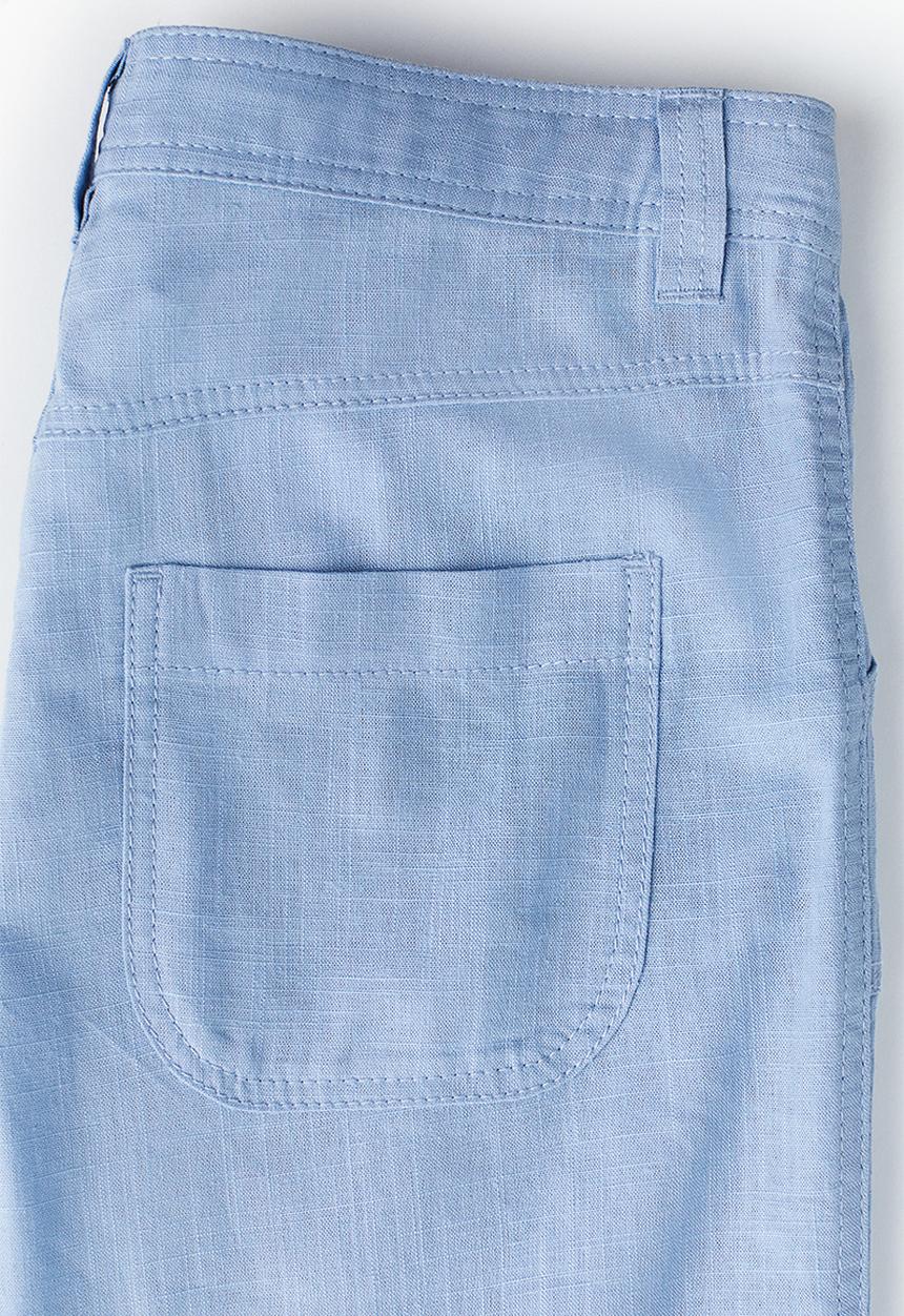 H&M - Linen-blend straight trousers - light blue
