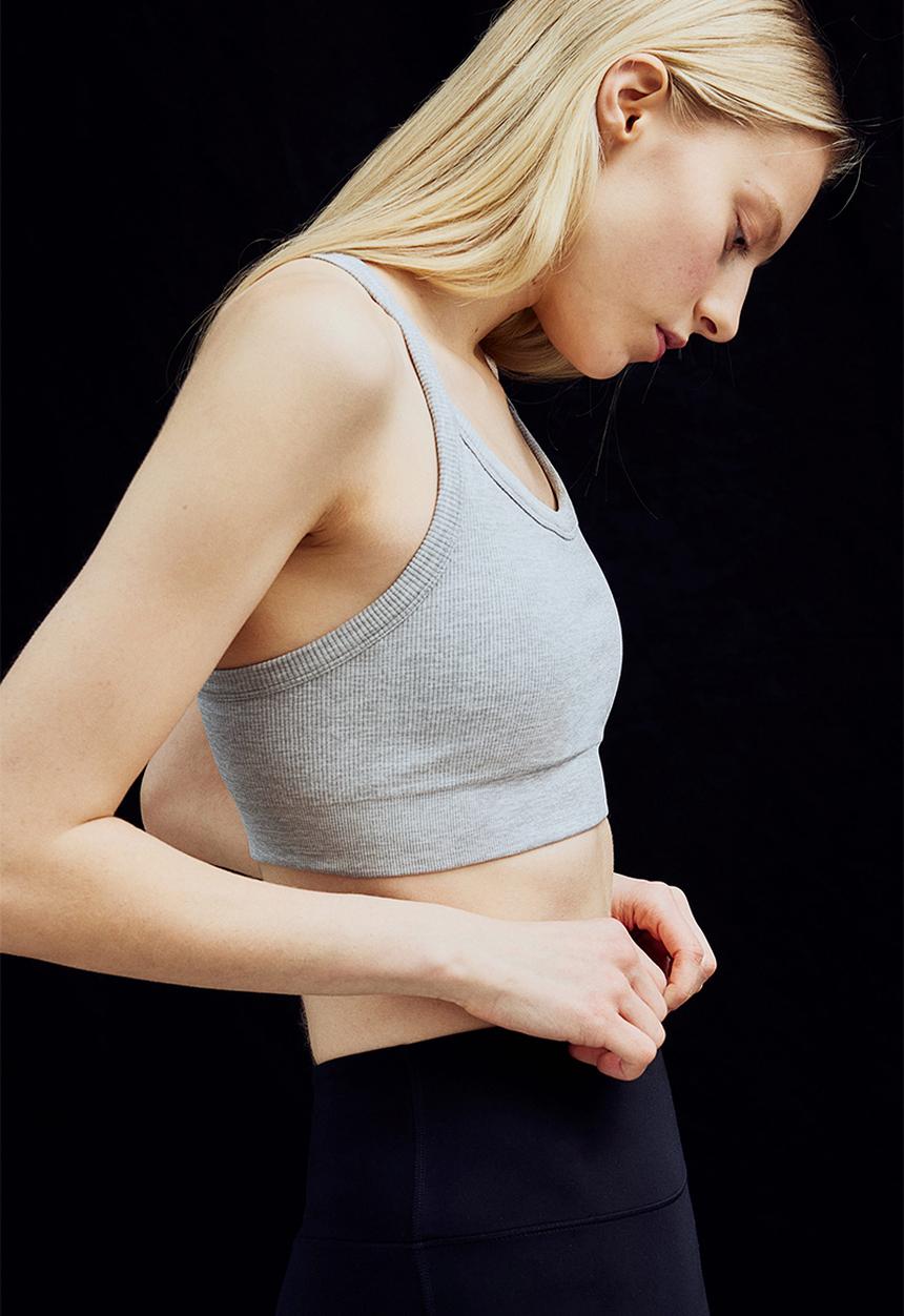 H&M - Drymove™ seamless medium support sports bra - grey