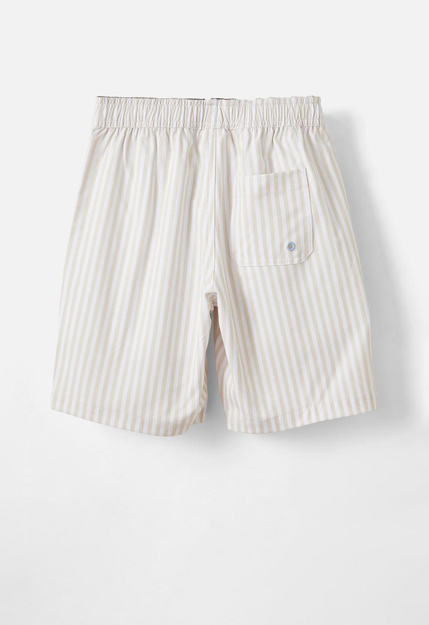 Cotton On - Bobby stretch board short - rainy day & white vertical stripe
