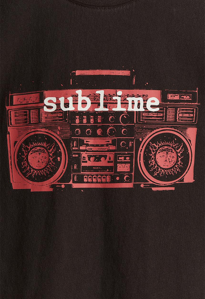 H&M - Oversized printed T-shirt - dark brown sublime