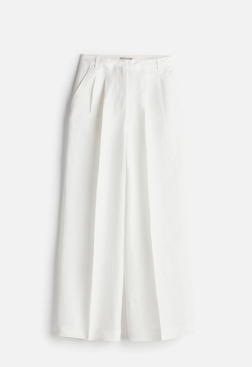 H&M - Tailored linen-blend trousers - white