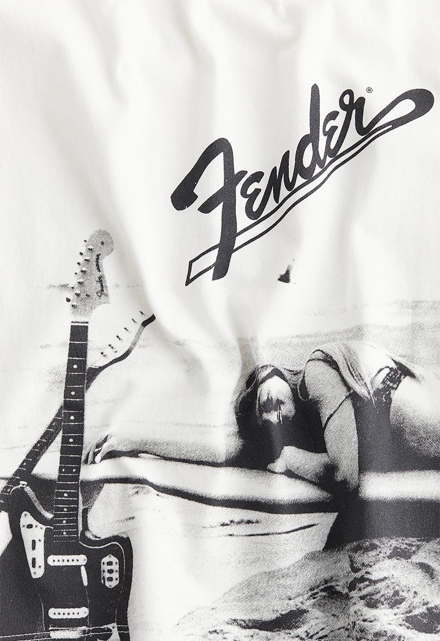 H&M - Printed T-shirt - white fender