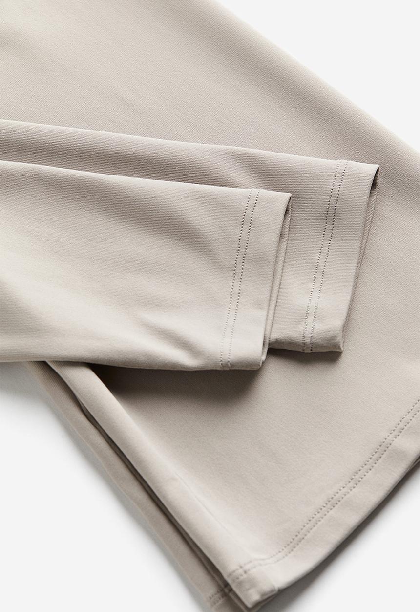 H&M - Long-sleeved microfibre top - greige