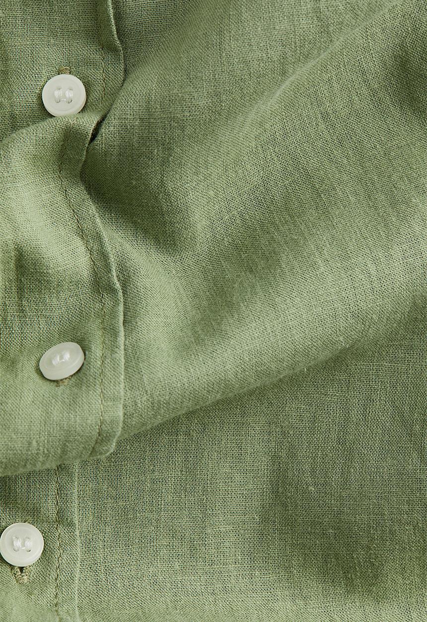 H&M - Linen-blend sleeveless shirt - light khaki green