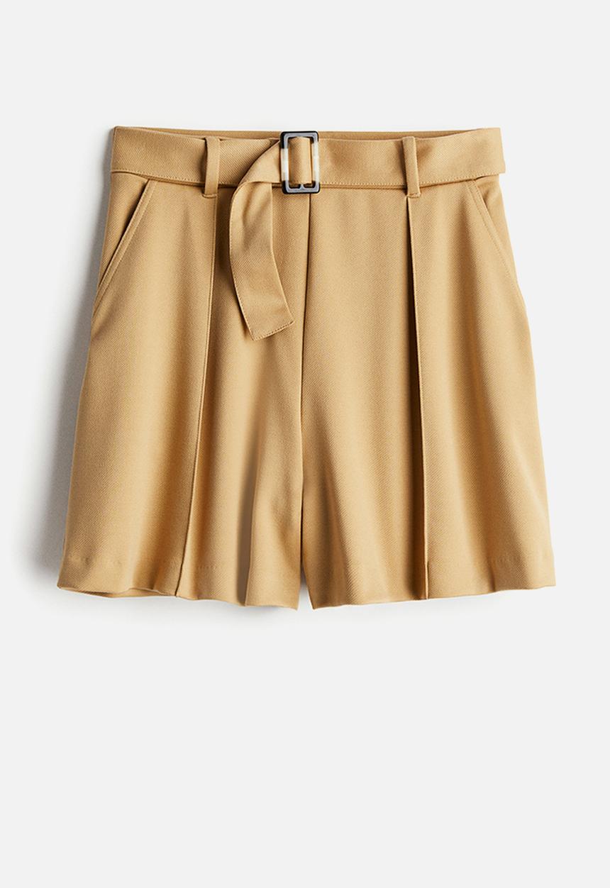H&M - Belted pull-on shorts - beige