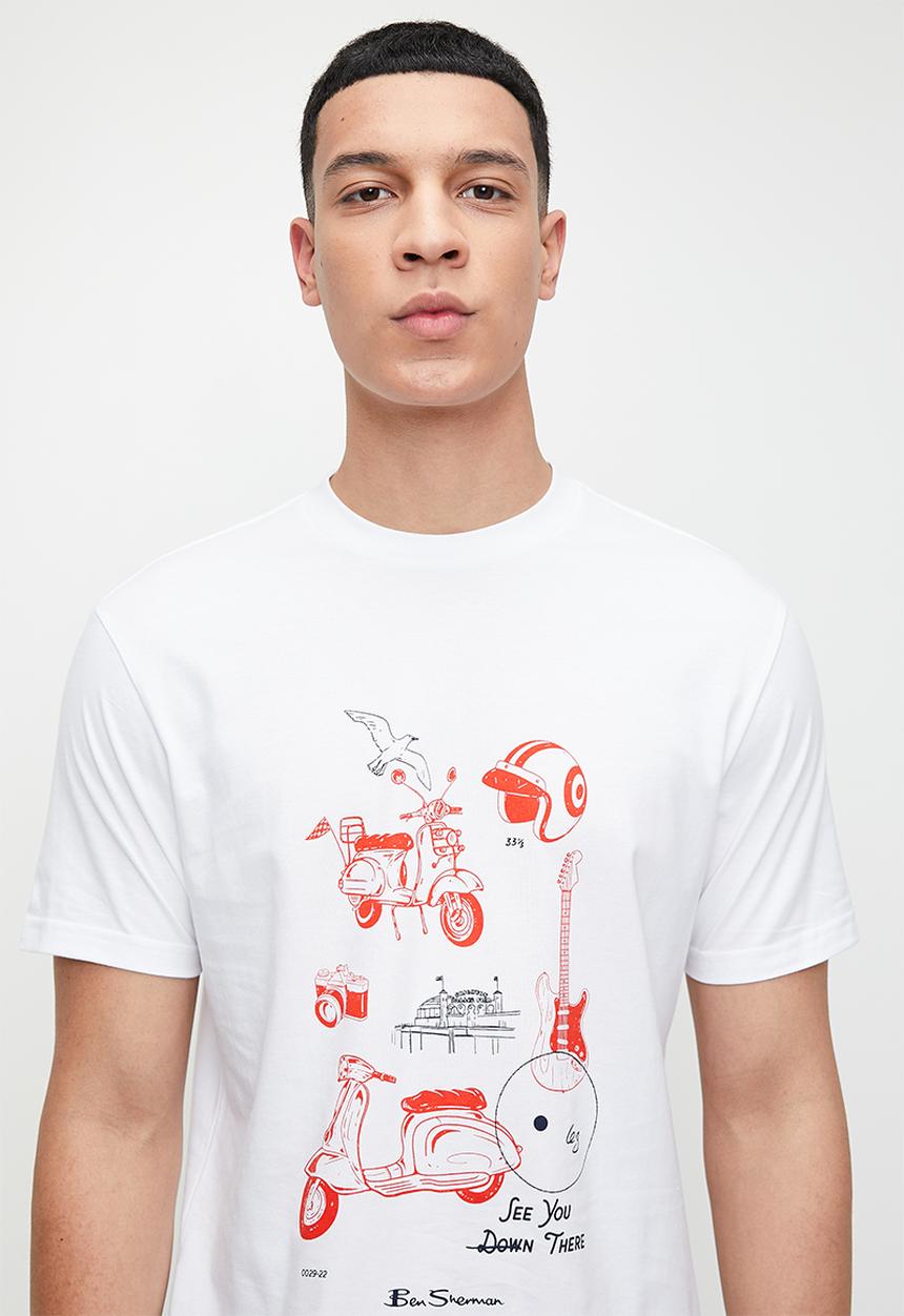 Ben Sherman - Sketched Mod Zone - White